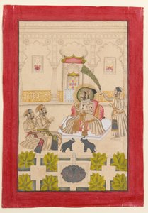 Maharana Amar Singh II mostra due elefanti d